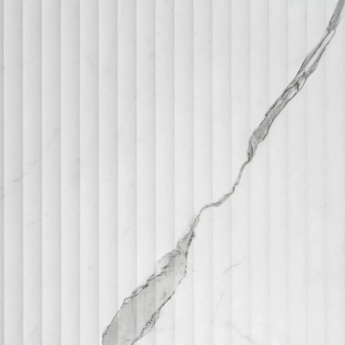 Eterica Fluted White & Gray Marbled 24x48 Porcelain Tile | Tile Club