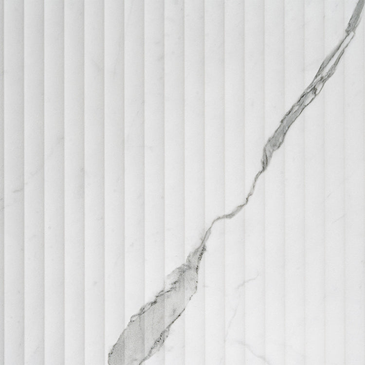 Eterica Fluted White & Gray Marbled 24x48 Porcelain Tile | Tile Club