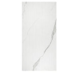 Eterica Fluted White & Gray Marbled 24x48 Porcelain Tile | Tile Club