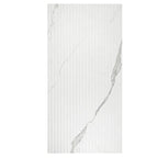 Eterica Fluted White & Gray Marbled 24x48 Porcelain Tile | Tile Club