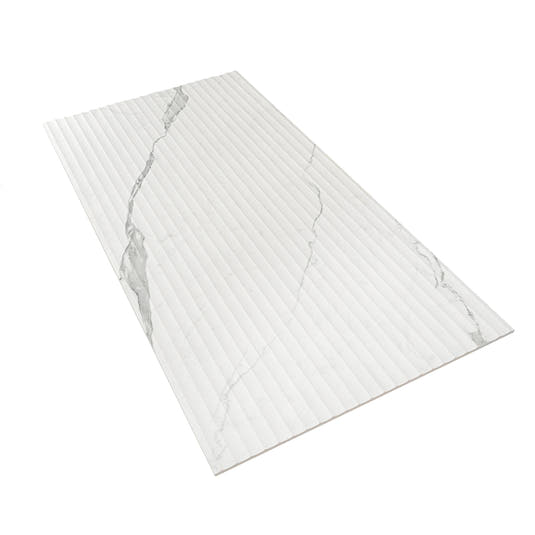 Eterica Fluted White & Gray Marbled 24x48 Porcelain Tile | Tile Club