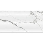 Eterica Fluted White & Gray Marbled 24x48 Porcelain Tile | Tile Club