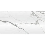 Eterica Fluted White & Gray Marbled 24x48 Porcelain Tile | Tile Club