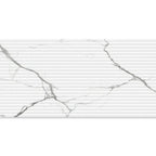 Eterica Fluted White & Gray Marbled 24x48 Porcelain Tile | Tile Club