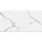 Eterica Fluted White & Gray Marbled 24x48 Porcelain Tile | Tile Club