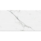 Eterica Fluted White & Gray Marbled 24x48 Porcelain Tile | Tile Club