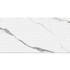 Eterica Fluted White & Gray Marbled 24x48 Porcelain Tile | Tile Club