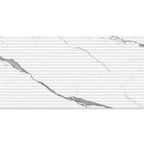 Eterica Fluted White & Gray Marbled 24x48 Porcelain Tile | Tile Club
