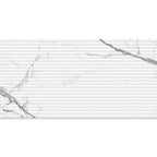 Eterica Fluted White & Gray Marbled 24x48 Porcelain Tile | Tile Club