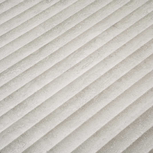 Eterica Fluted White Travertine 24x48 Porcelain Tile | Tile Club