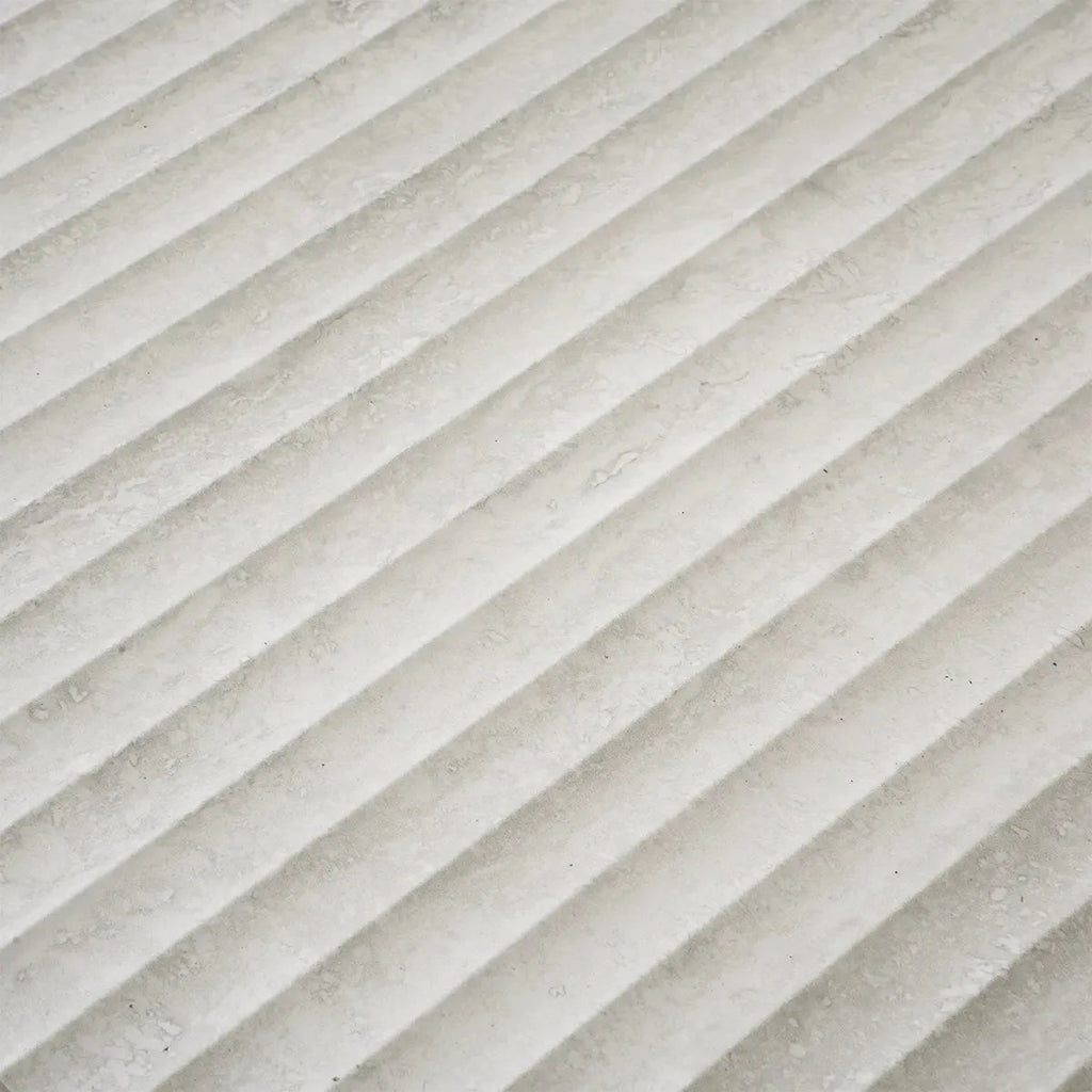 Eterica Fluted White Travertine 24x48 Porcelain Tile | Tile Club