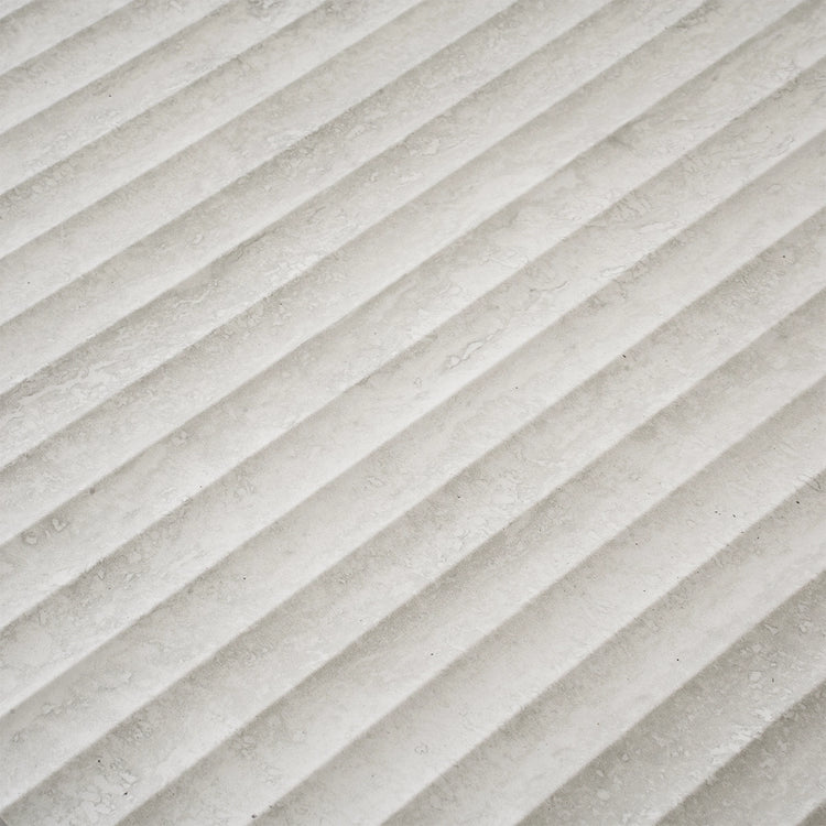 Eterica Fluted White Travertine 24x48 Porcelain Tile | Tile Club