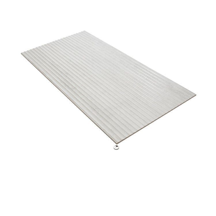 Eterica Fluted White Travertine 24x48 Porcelain Tile | Tile Club