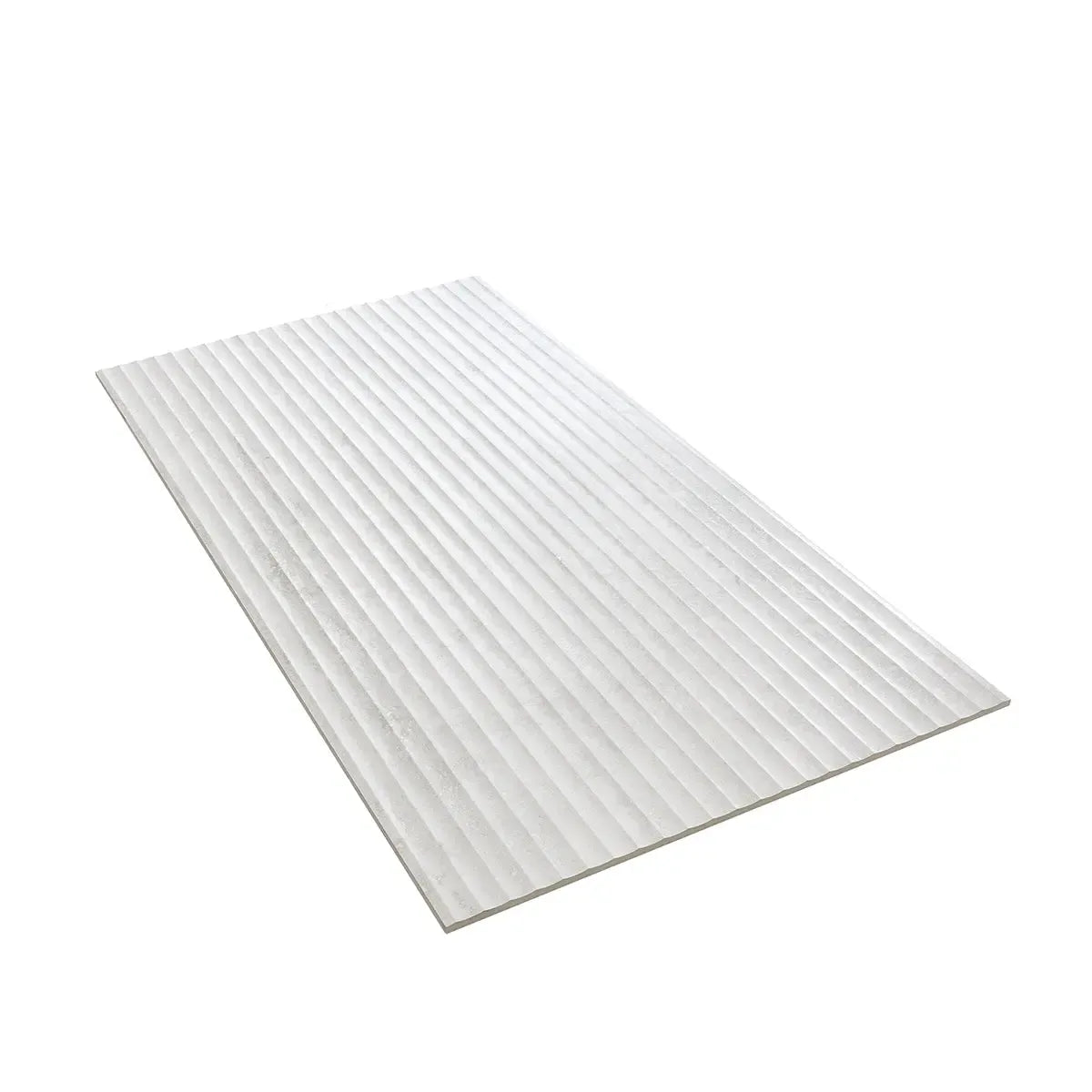 Eterica Fluted White Travertine 24x48 Porcelain Tile | Tile Club