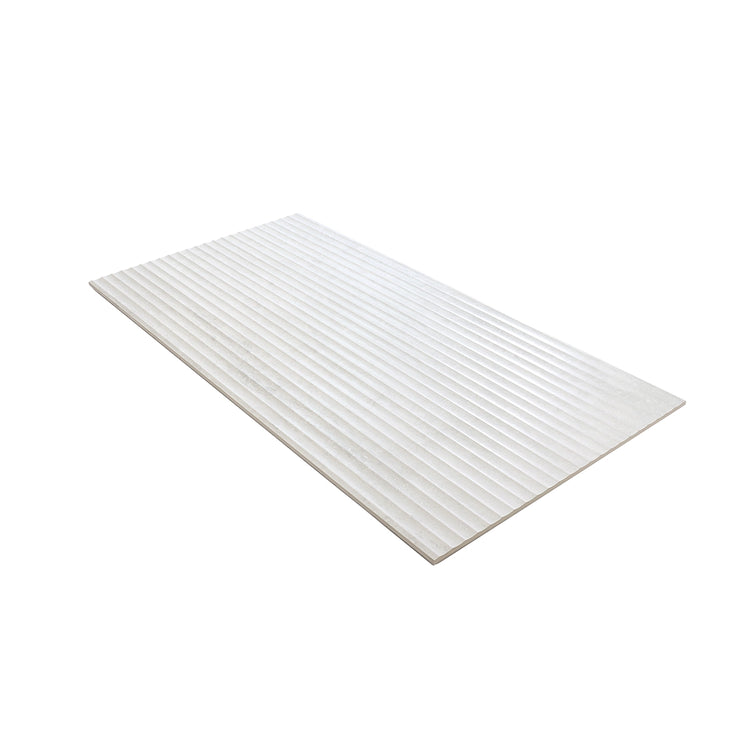 Eterica Fluted White Travertine 24x48 Porcelain Tile | Tile Club