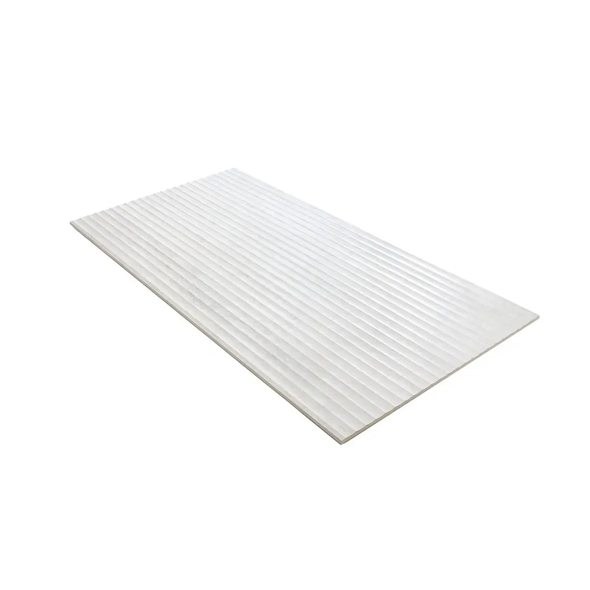 Eterica Fluted White Travertine 24x48 Porcelain Tile | Tile Club