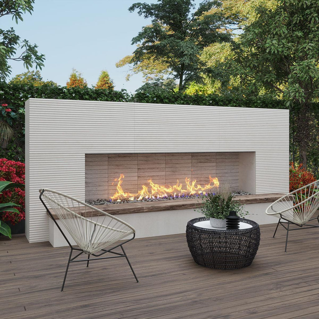 Eterica Fluted White Travertine 24x48 Porcelain Tile | Tile Club