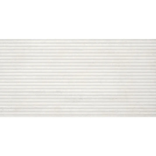 Eterica Fluted White Travertine 24x48 Porcelain Tile | Tile Club