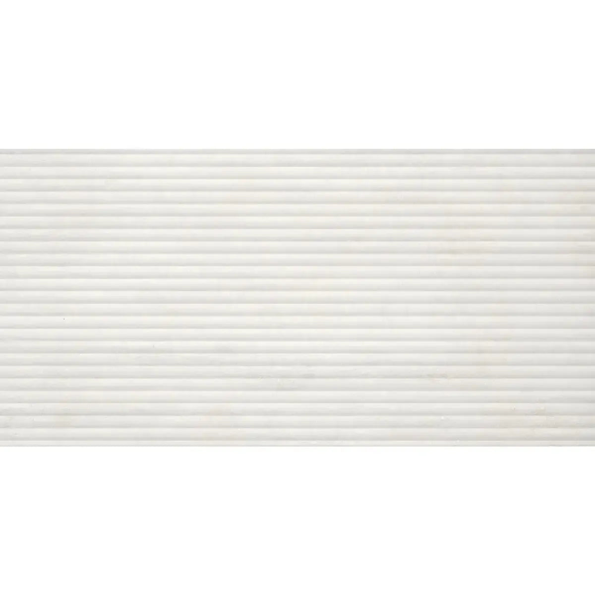 Eterica Fluted White Travertine 24x48 Porcelain Tile | Tile Club
