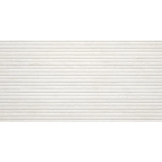 Eterica Fluted White Travertine 24x48 Porcelain Tile | Tile Club