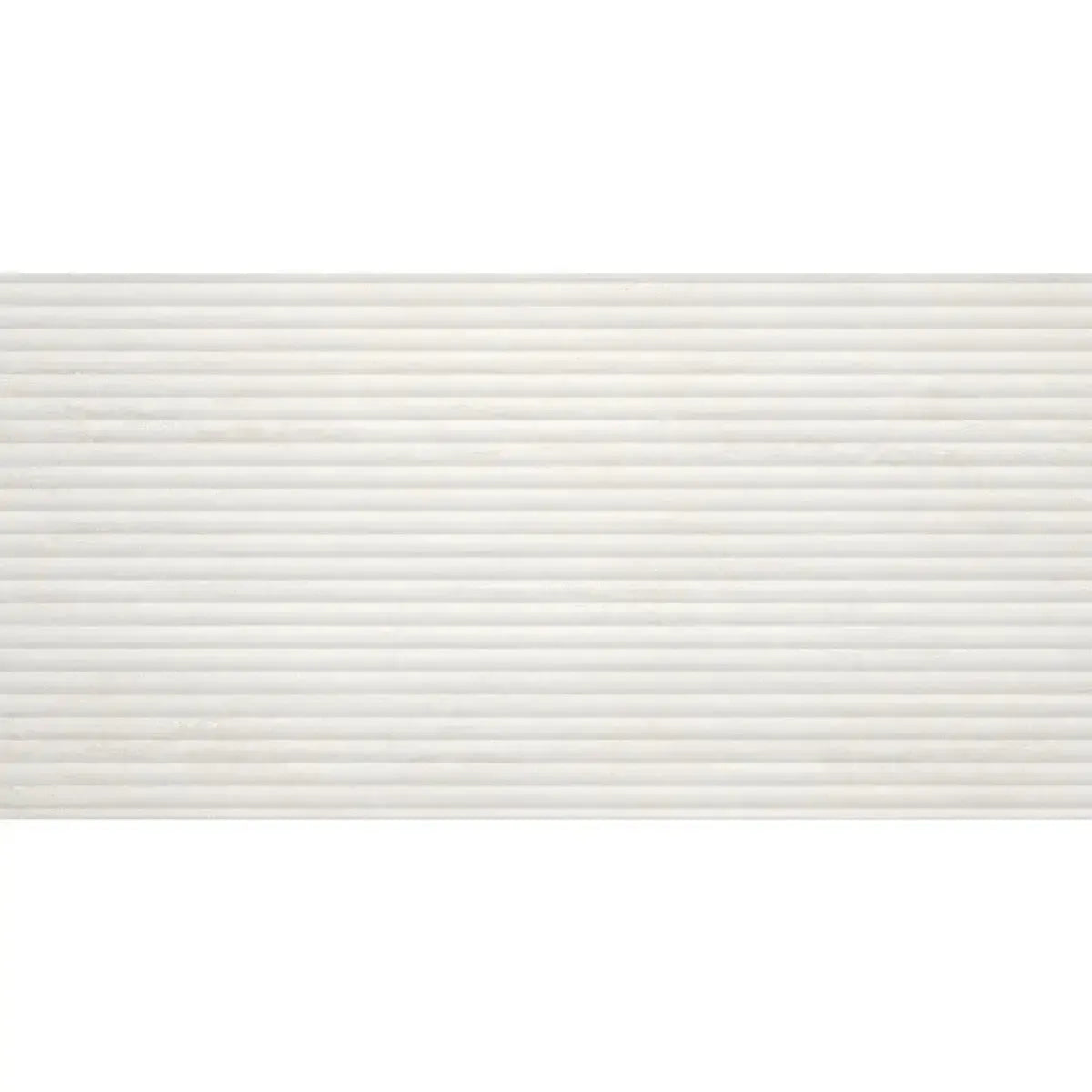 Eterica Fluted White Travertine 24x48 Porcelain Tile | Tile Club