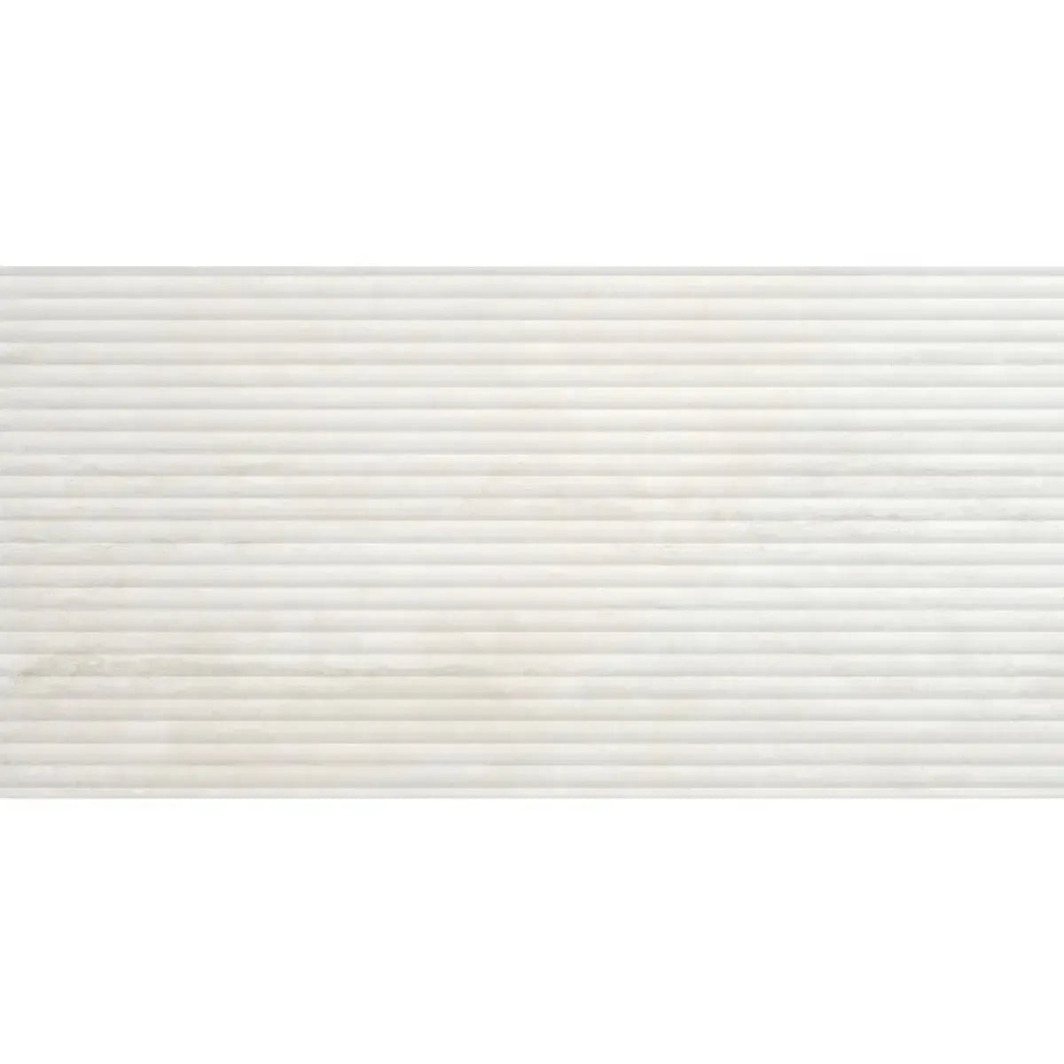 Eterica Fluted White Travertine 24x48 Porcelain Tile | Tile Club