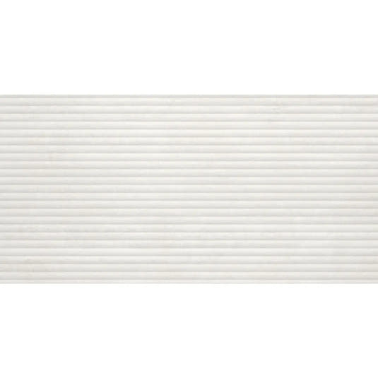 Eterica Fluted White Travertine 24x48 Porcelain Tile | Tile Club