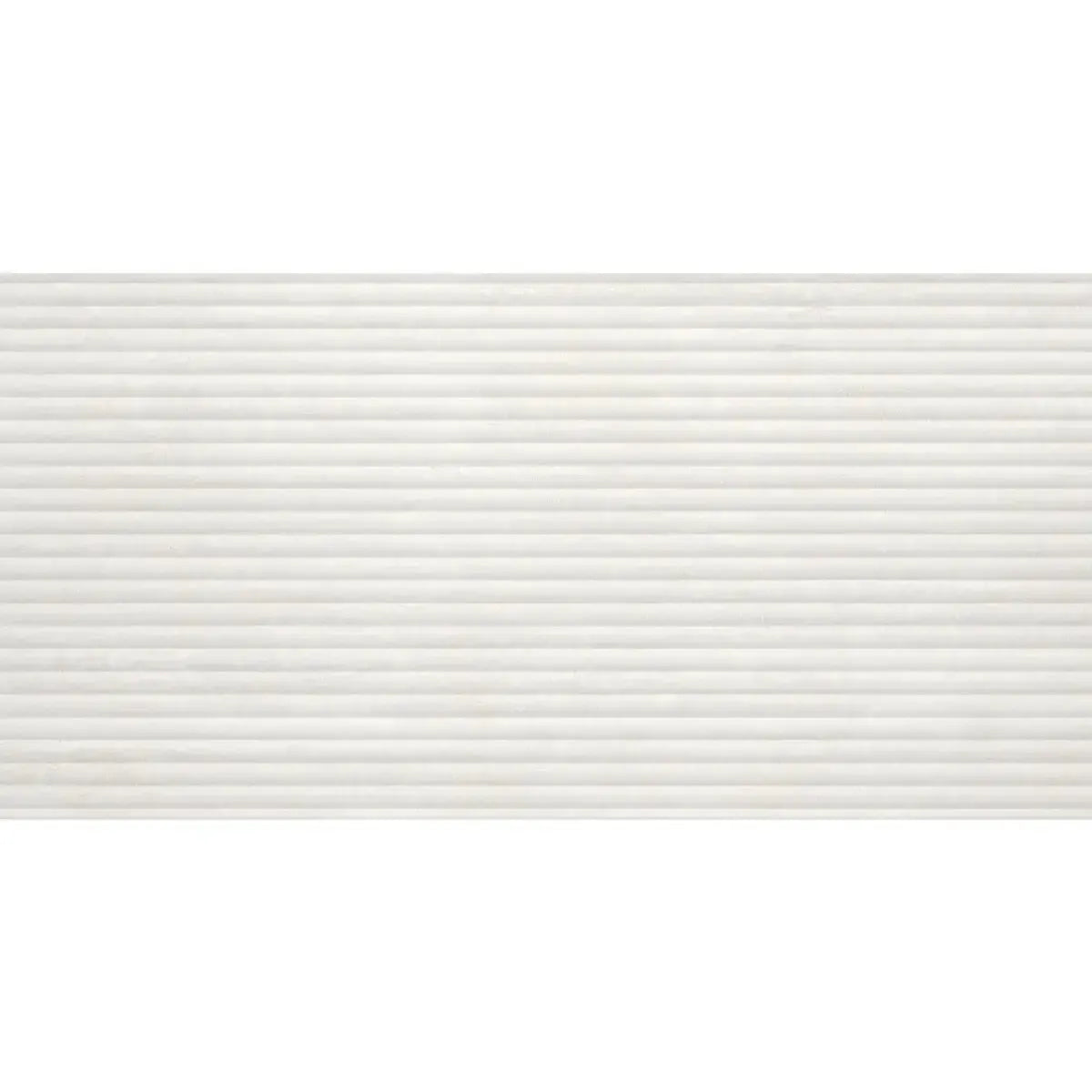 Eterica Fluted White Travertine 24x48 Porcelain Tile | Tile Club