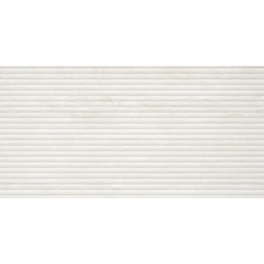 Eterica Fluted White Travertine 24x48 Porcelain Tile