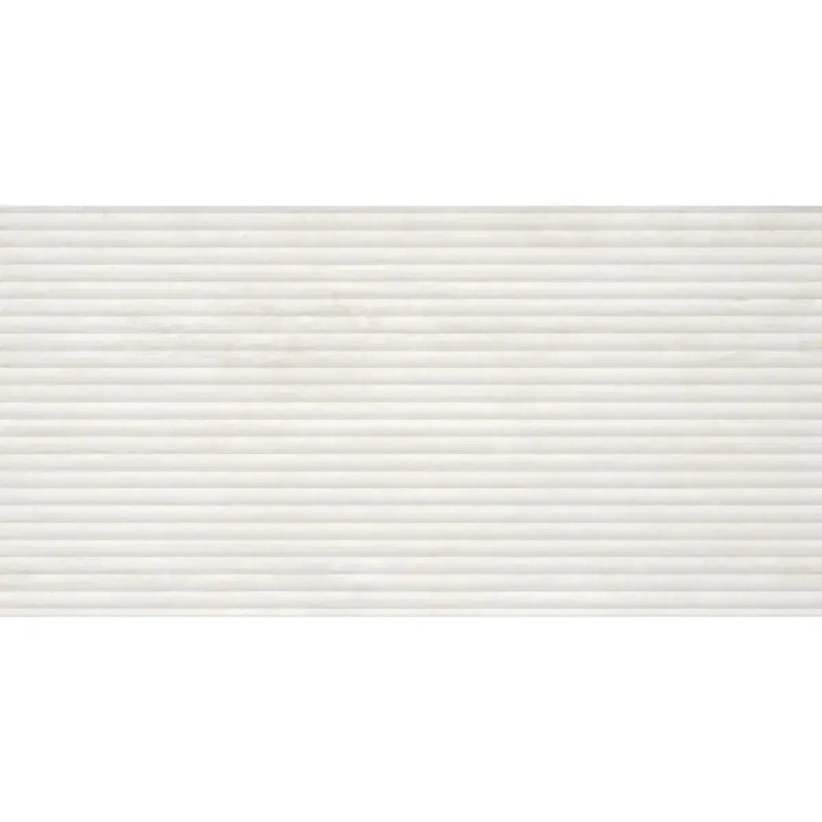 Eterica Fluted White Travertine 24x48 Porcelain Tile