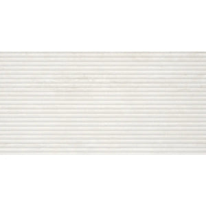 Eterica Fluted White Travertine 24x48 Porcelain Tile