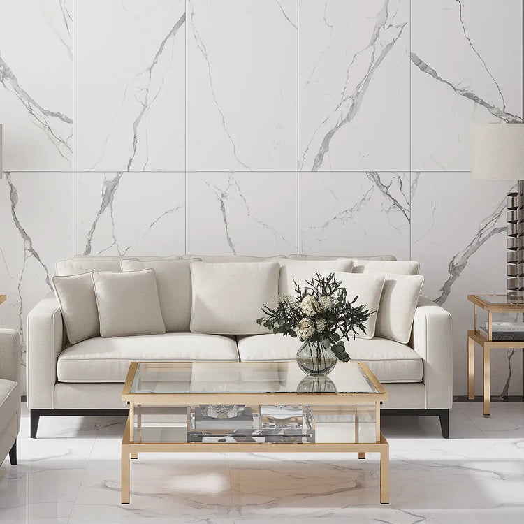 Eterica White & Gray Marbled 24x48 Porcelain Tile | Tile Club