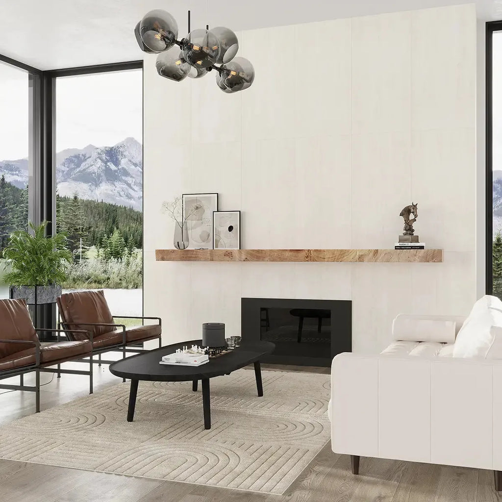 Eterica White Travertine 24x48 Porcelain Tile | Tile Club