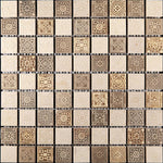 Ethnic Gold Etched Mosaic Tile Sample