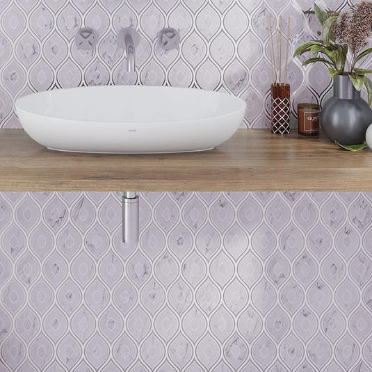 Evil Eye Carrara Marble Mosaic Tile | Tile Club