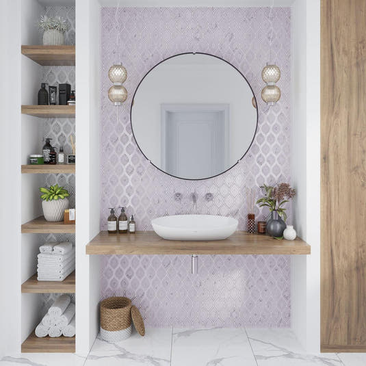 Evil Eye Carrara Marble Mosaic Tile | Tile Club