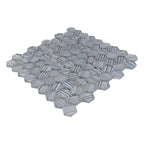 Fabrique Blue Grey Hexagon Glass Mosaic Tile | Tile Club