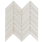 Fabrique White Chevron Glass Mosaic Tile Sample