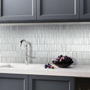 Contemporary triangle glass mosaic tile backsplash