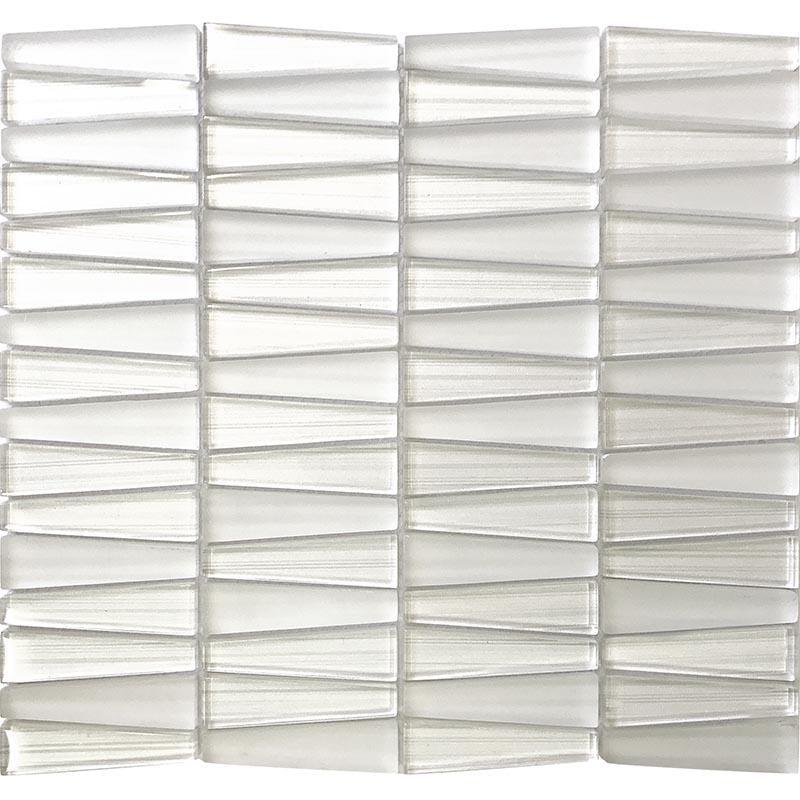 Fabrique White Triangle Glass Mosaic Tile Sample