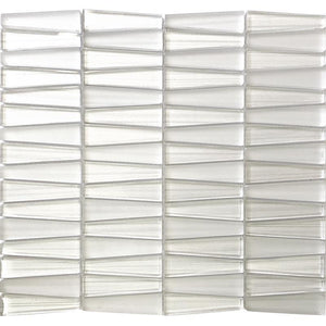 Fabrique White Triangle Glass Mosaic Tile Sample