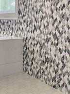 Falling Leaves Calacatta Bluette Marble Mosaic Tile | Tile Club