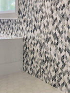 Falling Leaves Calacatta Bluette Marble Mosaic Tile | Tile Club