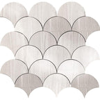11.8" x 11.8" Fan Wooden Beige Marble Mosaic Wall & Floor Tile