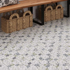 Fleur Calacatta Bluette and Thassos Flower Marble Mosaic Tile | Tile Club