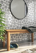 Floral Eternity White Carrara & Bardiglio Waterjet Mosaic Tile | Tile Club