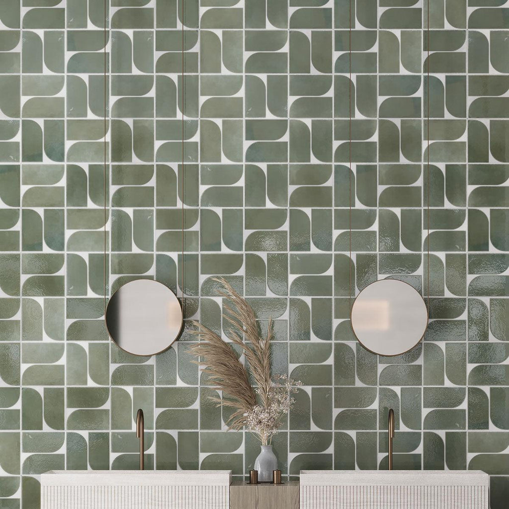 Formidus Evergreen Deco Square 8x8 Porcelain Tile | Tile Club