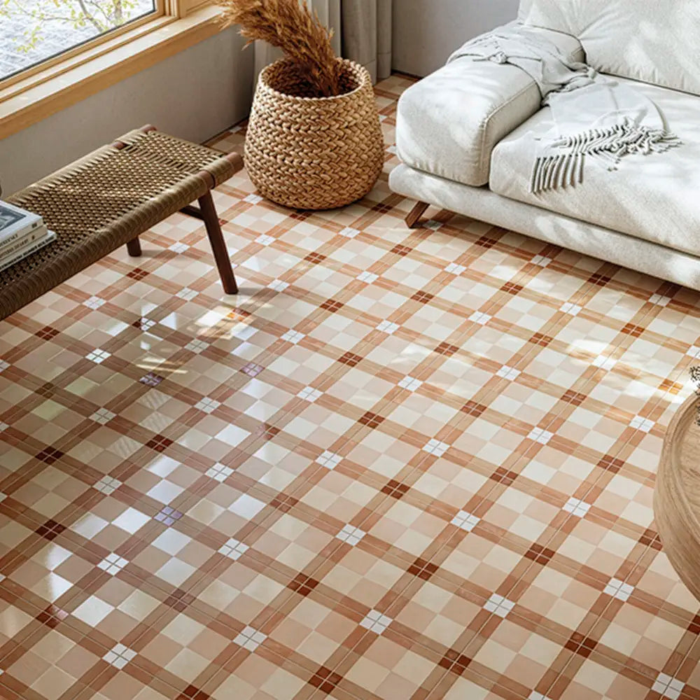 Formidus Terracotta Plaid Deco Porcelain Tile | Tile Club