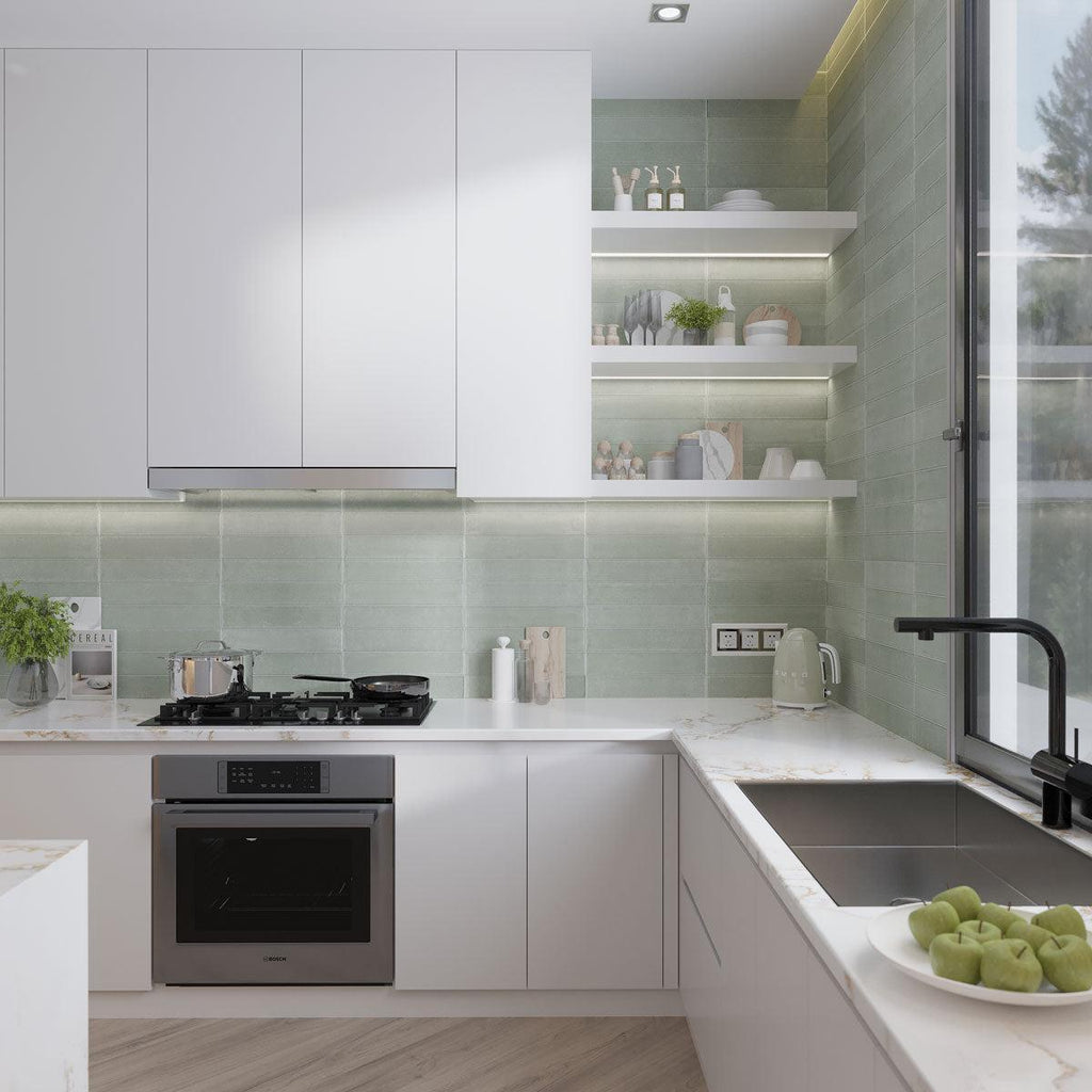 Formidus Sage Brick 3x16 Porcelain Tile | Tile Club