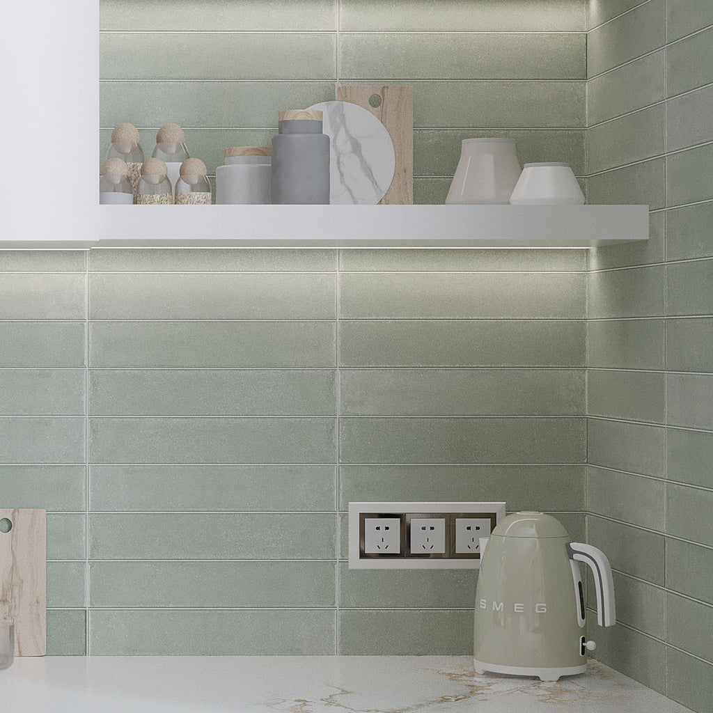 Formidus Sage Brick 3x16 Porcelain Tile | Tile Club